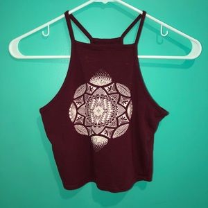 cute maroon summer crop top!